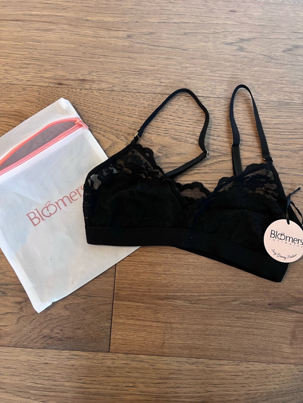 Bloomers Intimates Black Lace Bralette - Lightweight Comfort